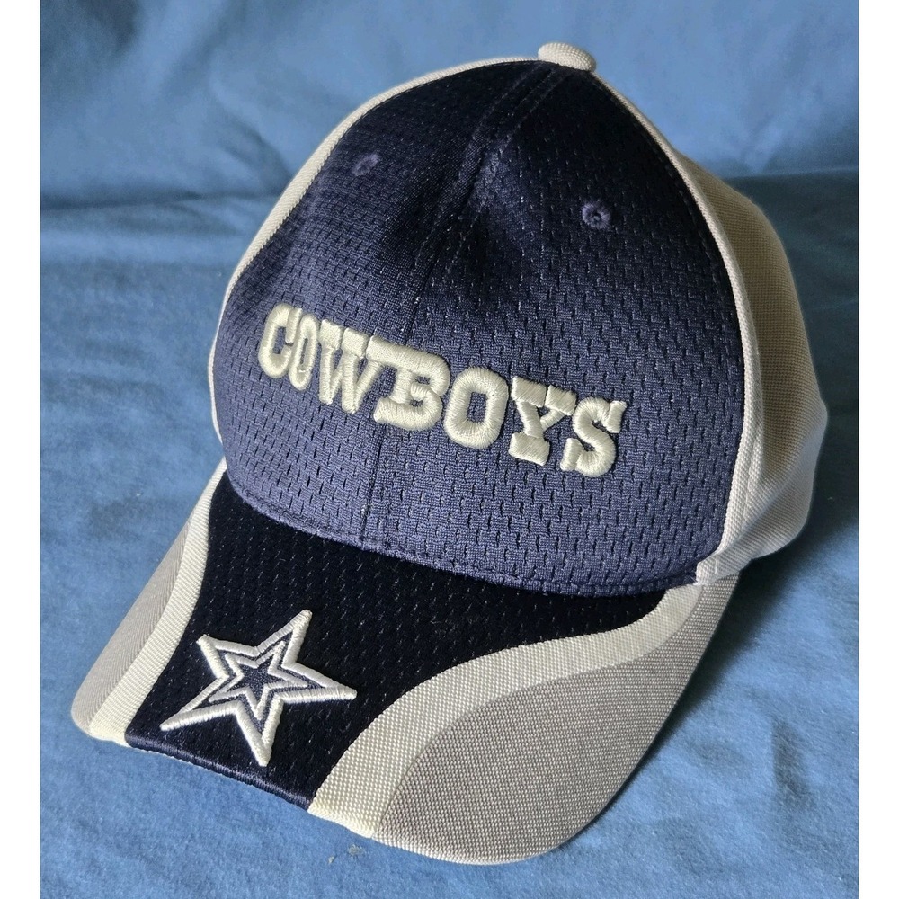 NFL Dallas Cowboys Blue Gray Baseball Cap Hat‎ OSFM Hook & Loop Closure